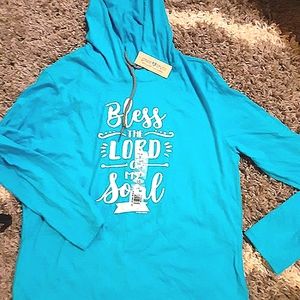 Women's Sz L Blue Long Sleeve Top New w/Tags!